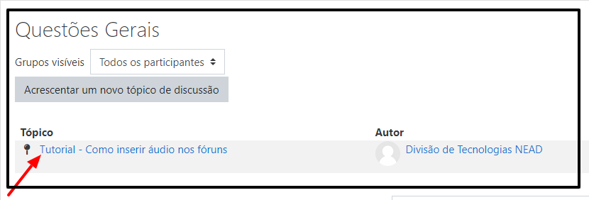 Inserção de Áudio no Moodle
